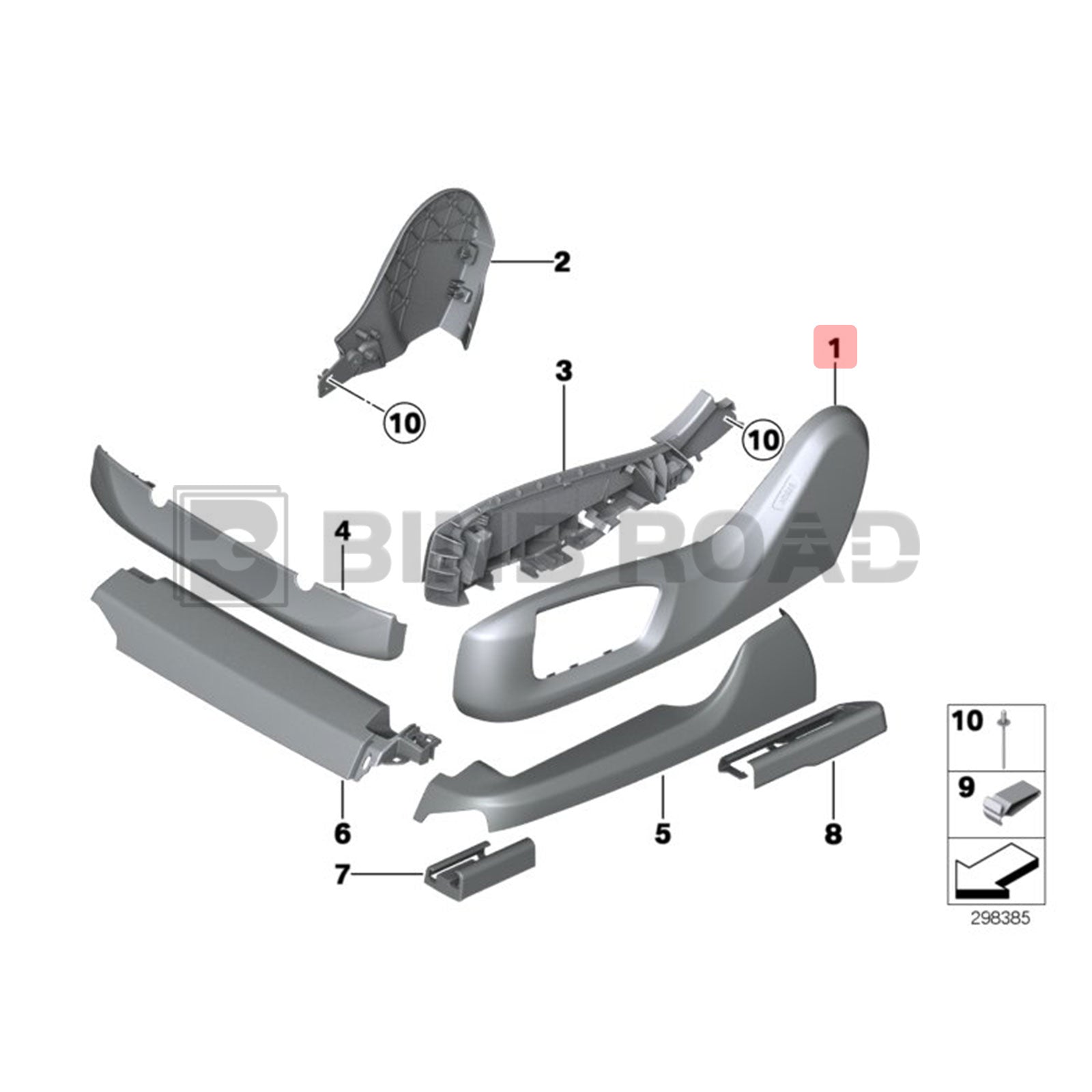 52107318975 Seat Outer Cover - Front Left Driver Side