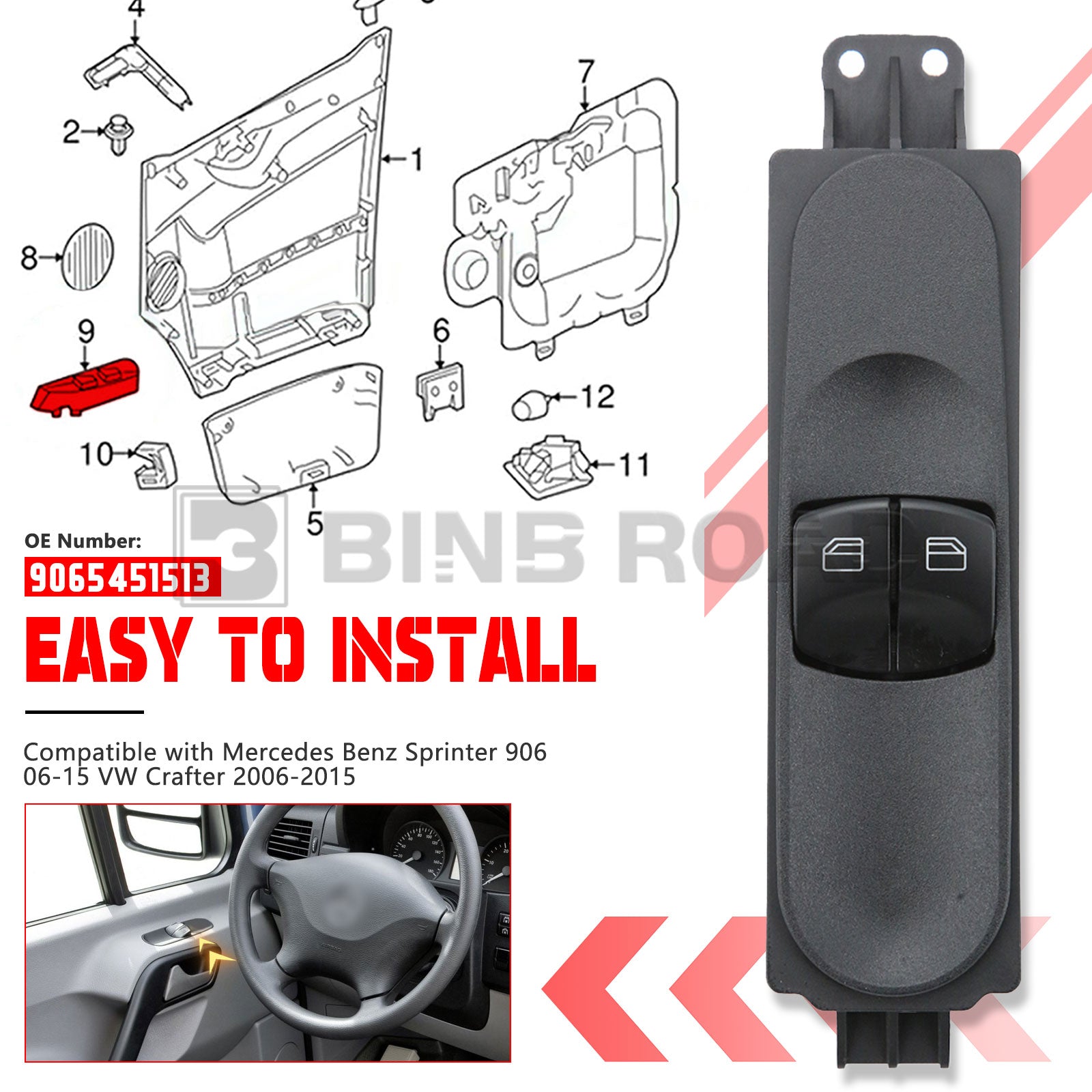 9065451513 Power Window Switch