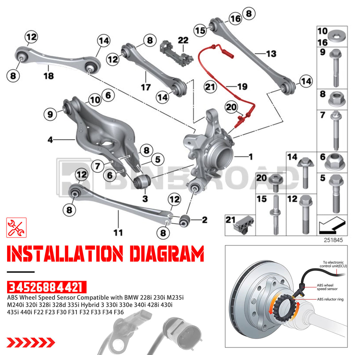 34526884421 ABS-Raddrehzahlsensor