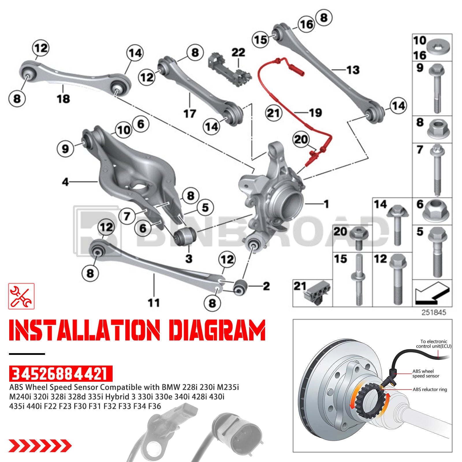 34526884421 ABS-Raddrehzahlsensor