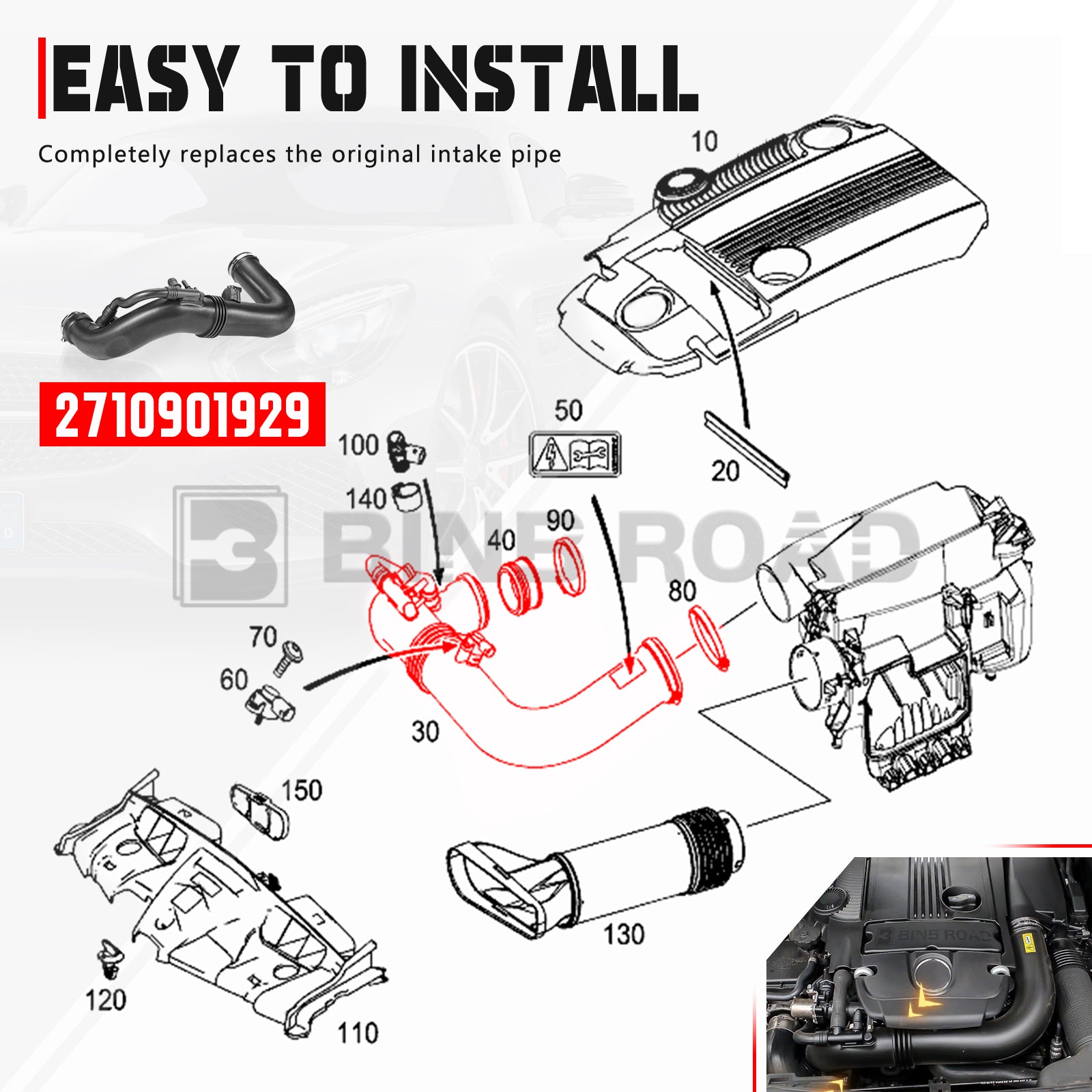 2710901929 Air Intake Inlet Duct Tube Hose