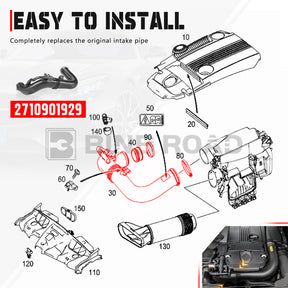 US 2710901929 Air Intake Inlet Duct Tube Hose