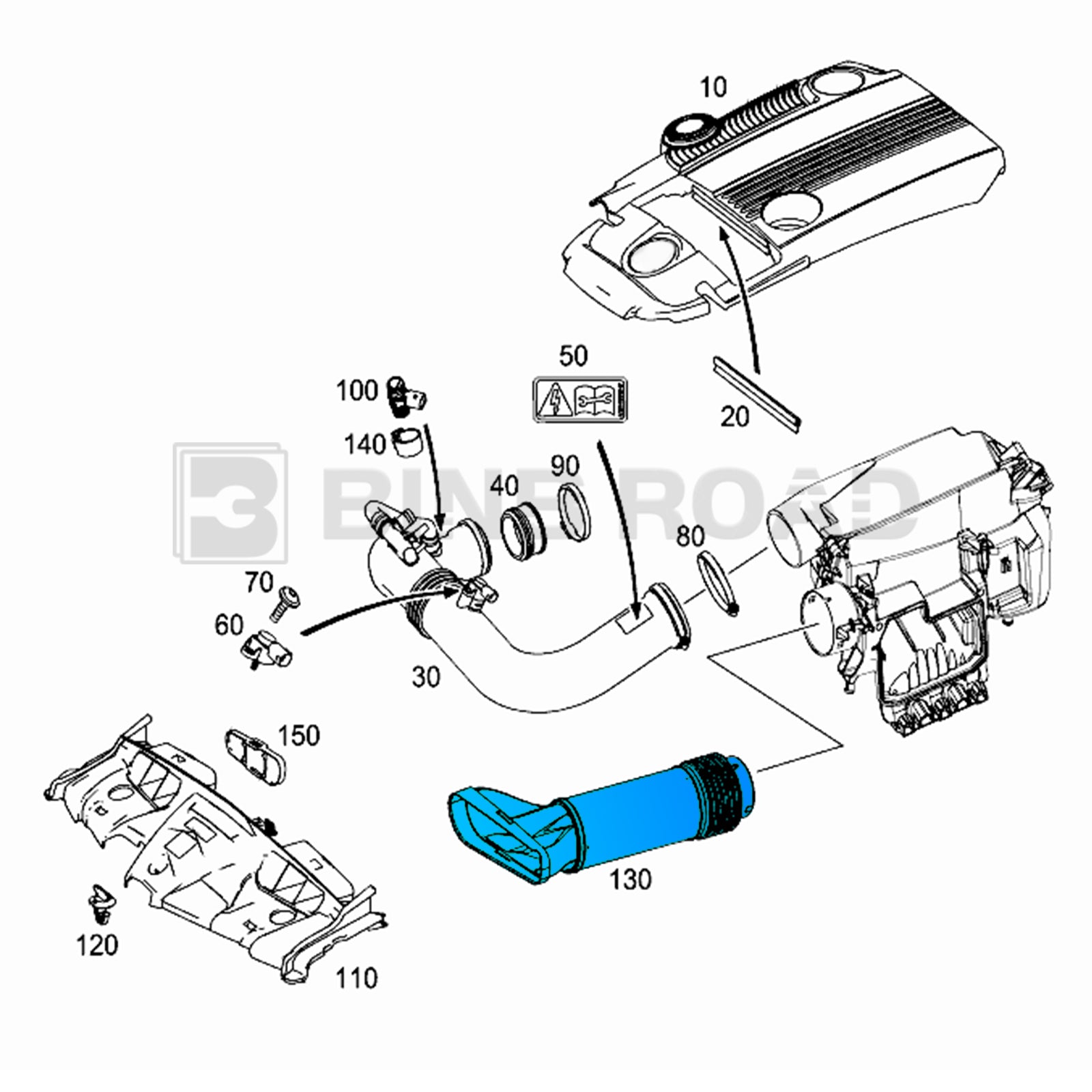 2710900982 2710900682 Air Intake Hose