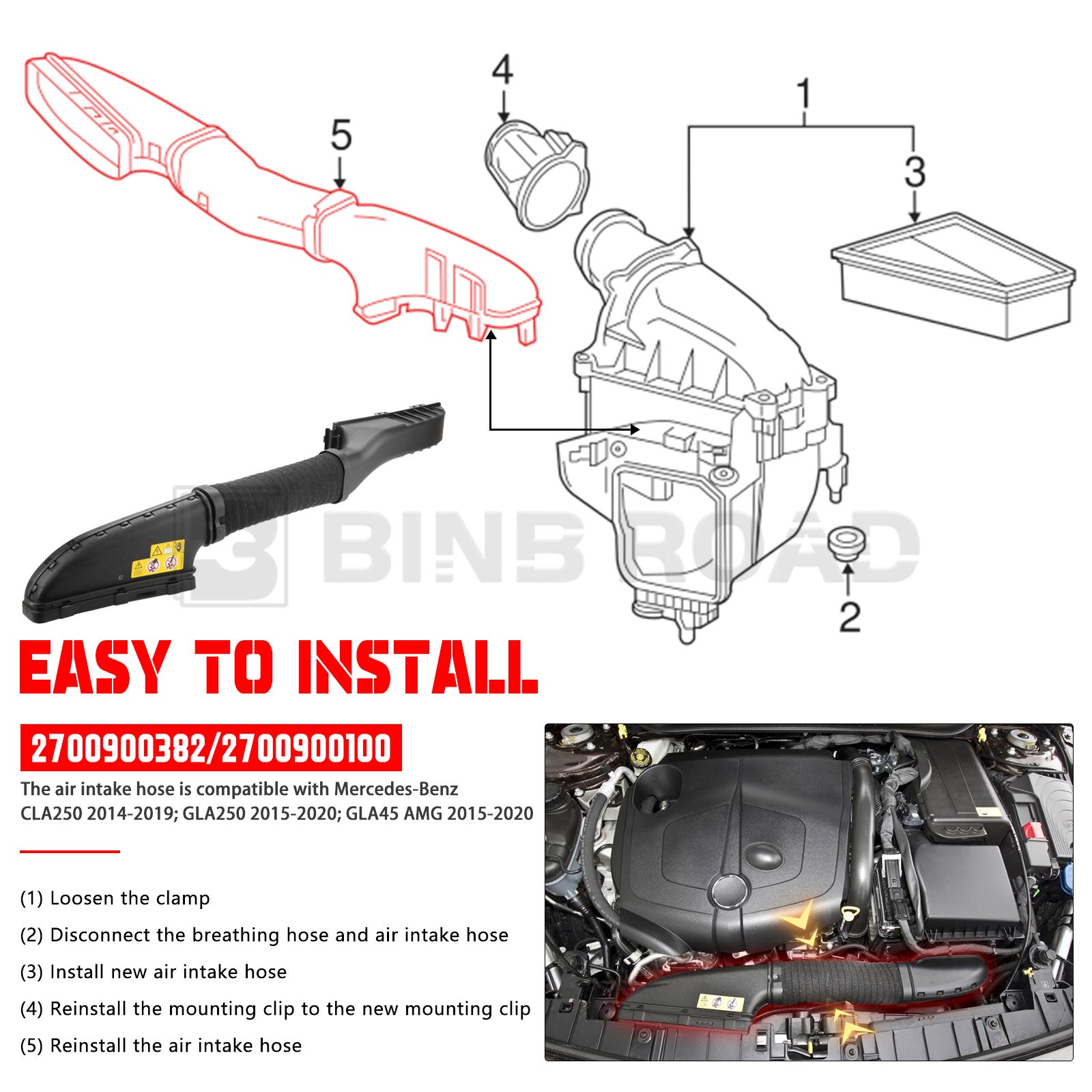 US 2700900382 2700900100 Intake Hose