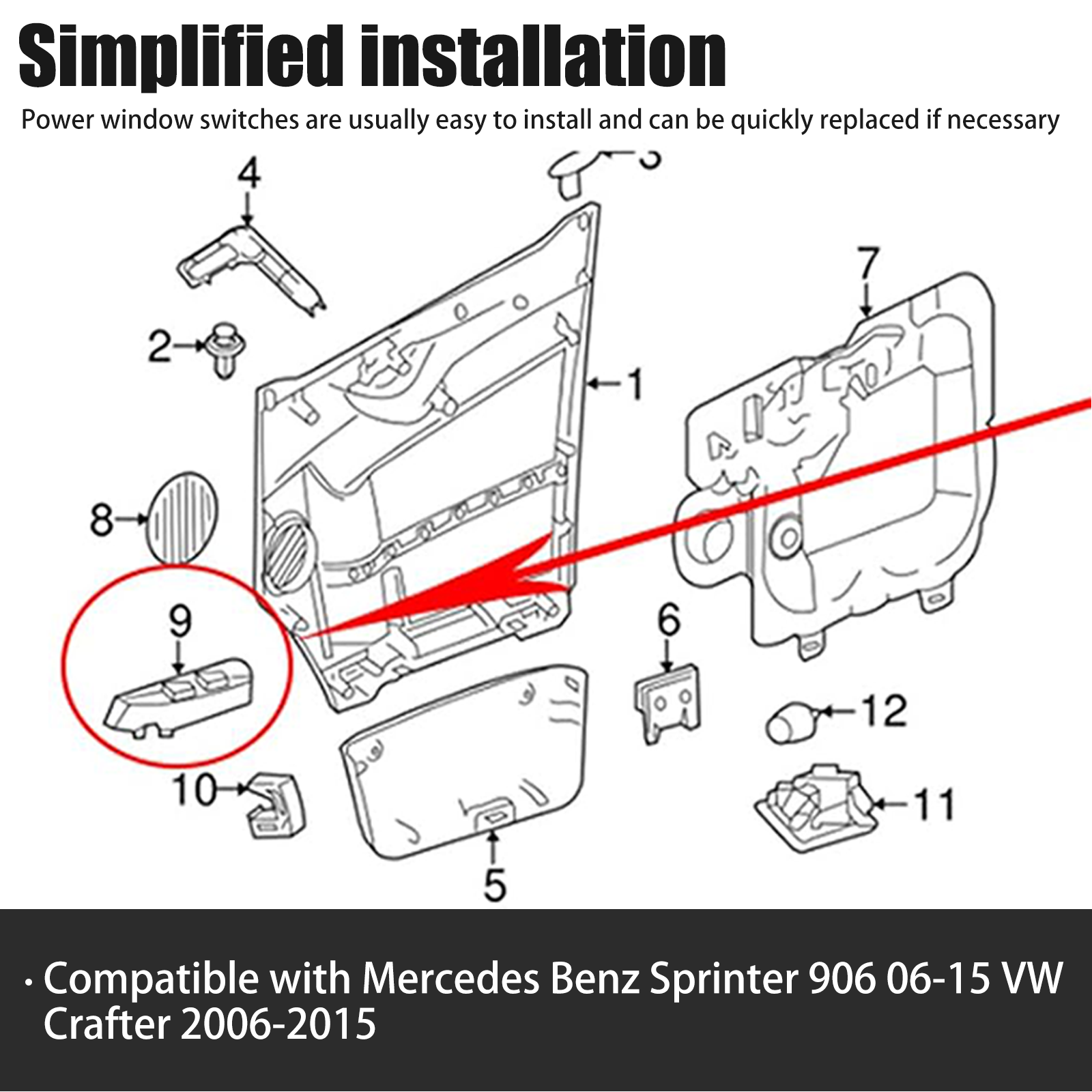 US 9065451513 Power Window Switch