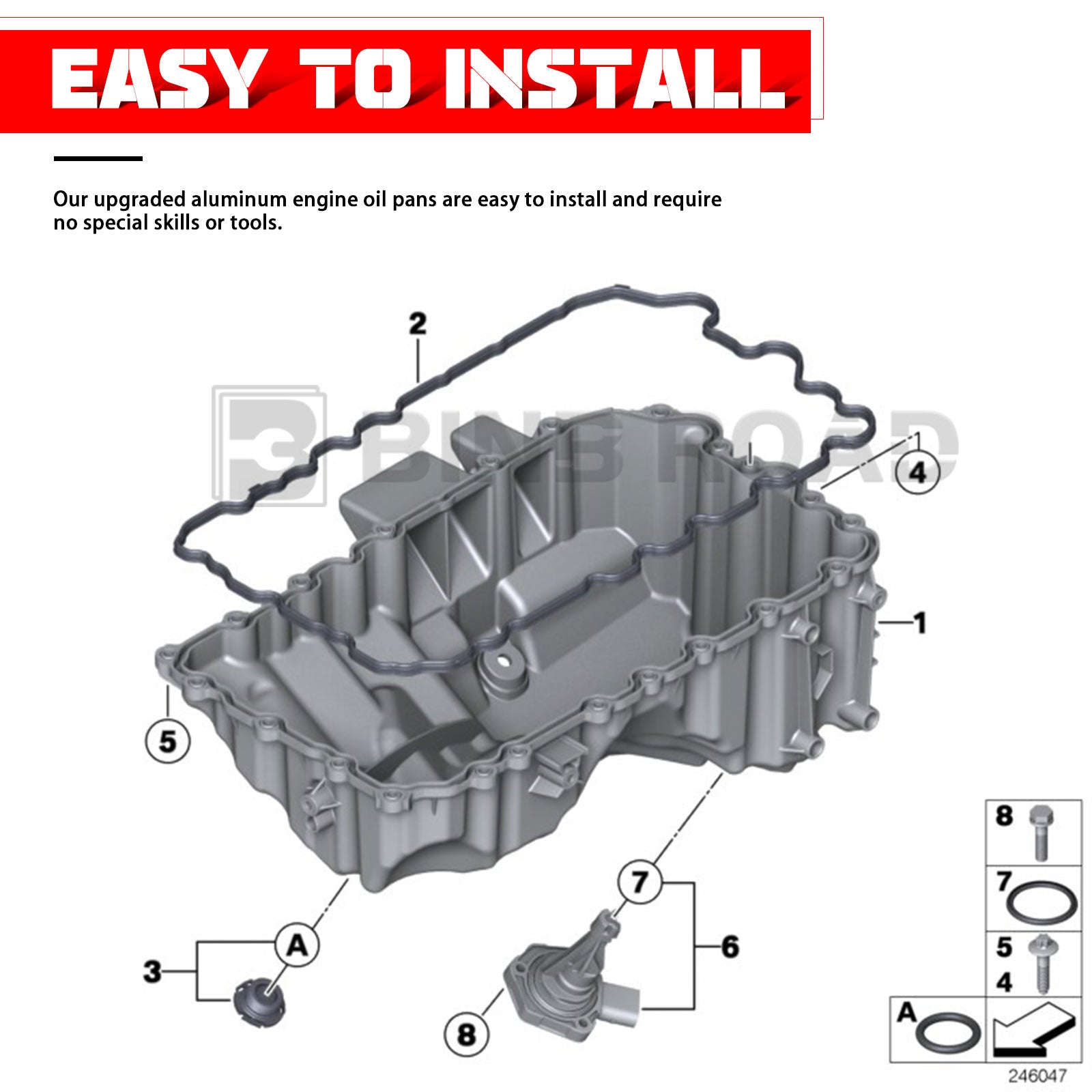 US 11137618512 Aluminum Engine Oil Pan