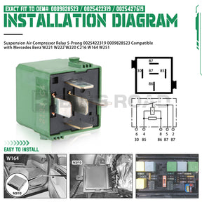 US 0025422319 Suspension Air Compressor Relay 5-Prong