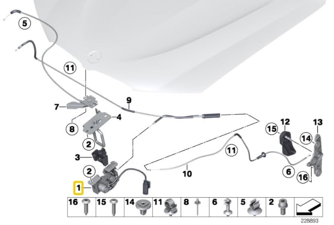 51237336582 Sicherheitsverriegelung für Motorhaube