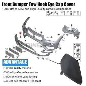 UNS 51137361220 Front Stoßstange Tow Haken Auge Kappe Abdeckung