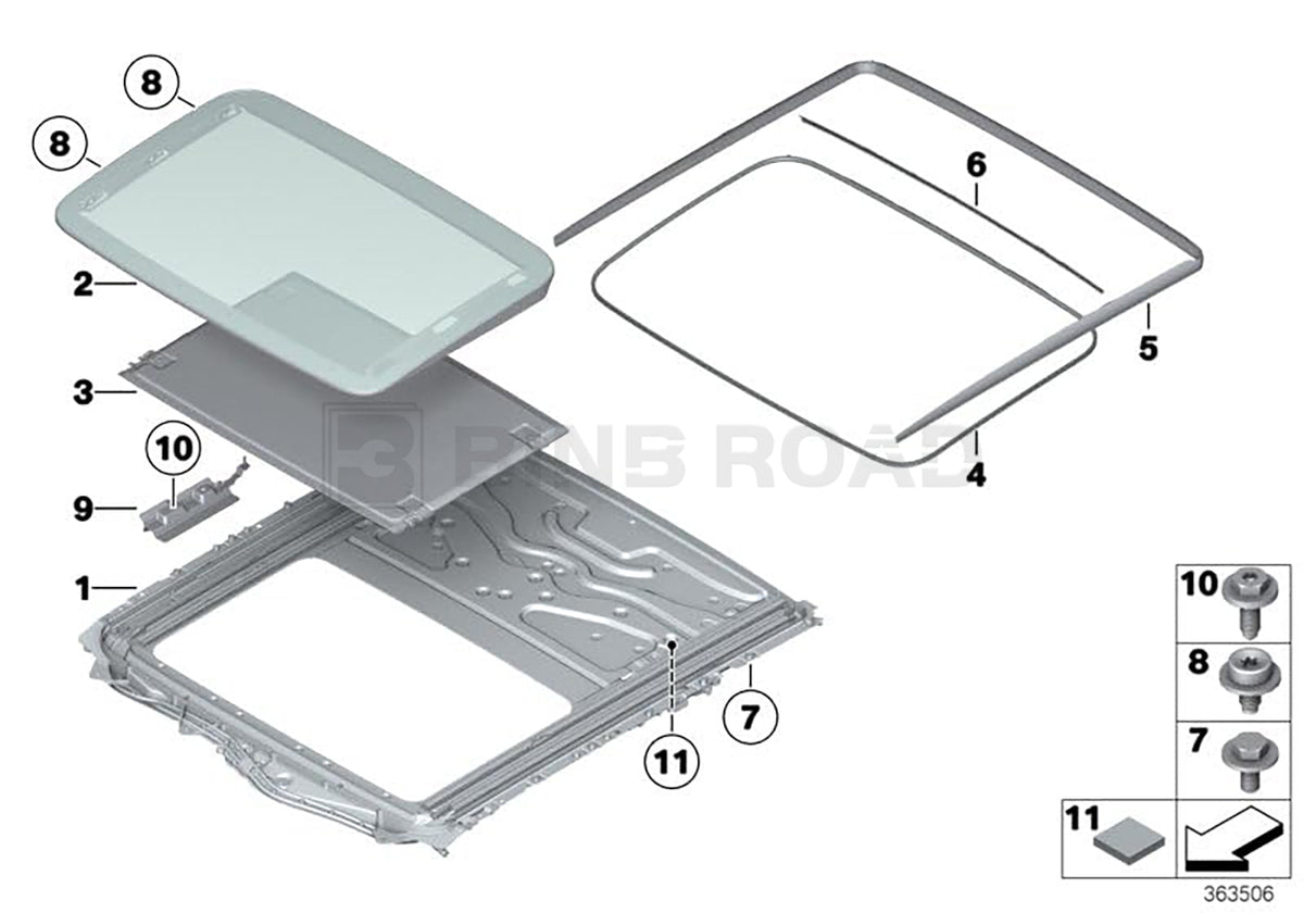 US 54107245551 Sunroof Surrounding Seal