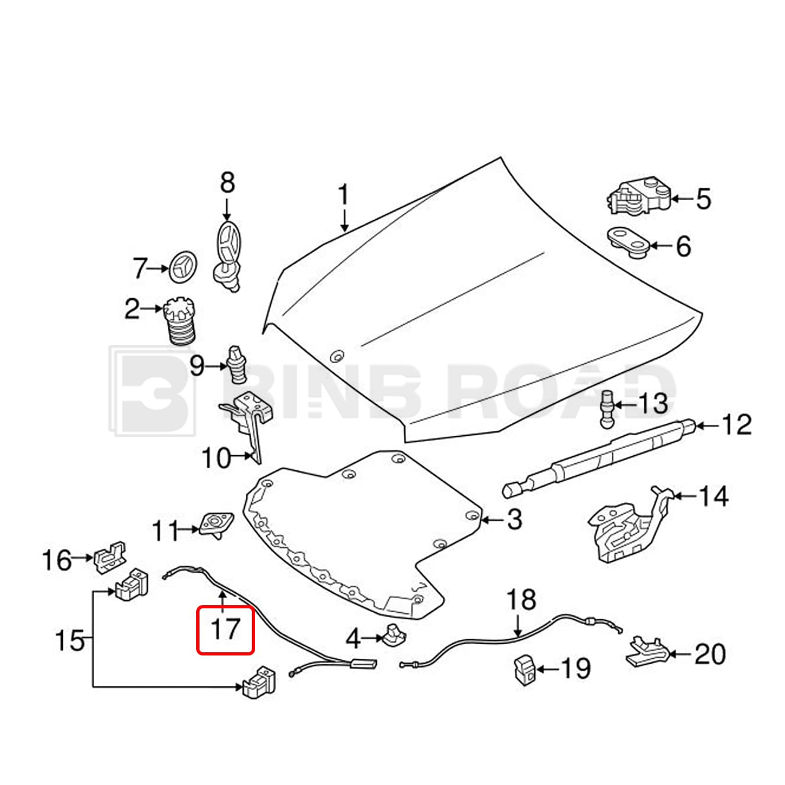 2058800059 Kabelbaum für Motorhaubenverriegelung