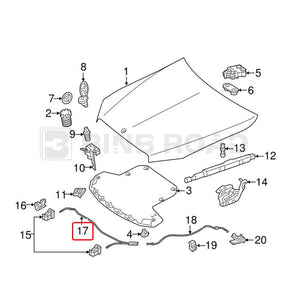 2058800059 Hood Latch Lock Release Cable Harness