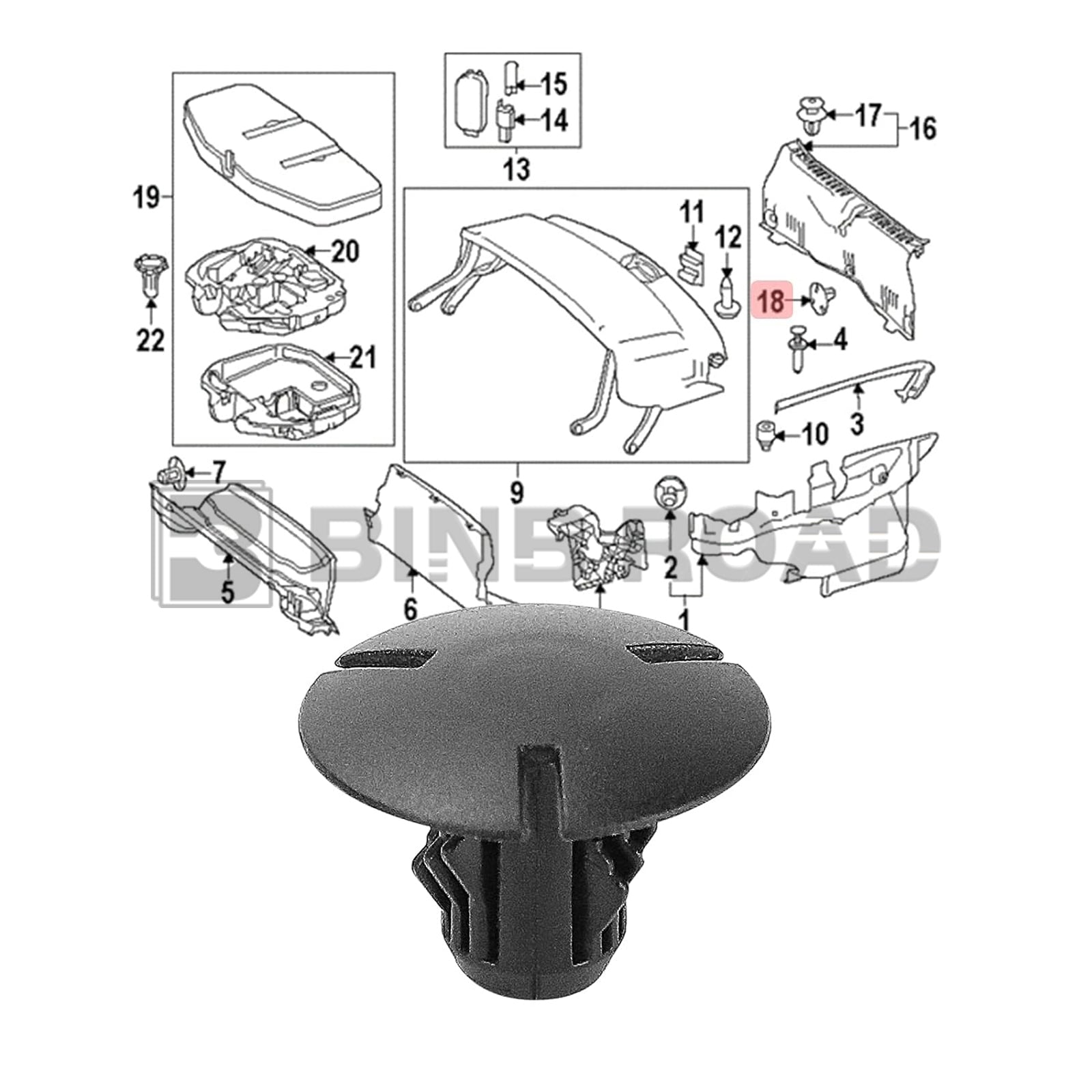 0009914795 Panel Trim Panel Clip