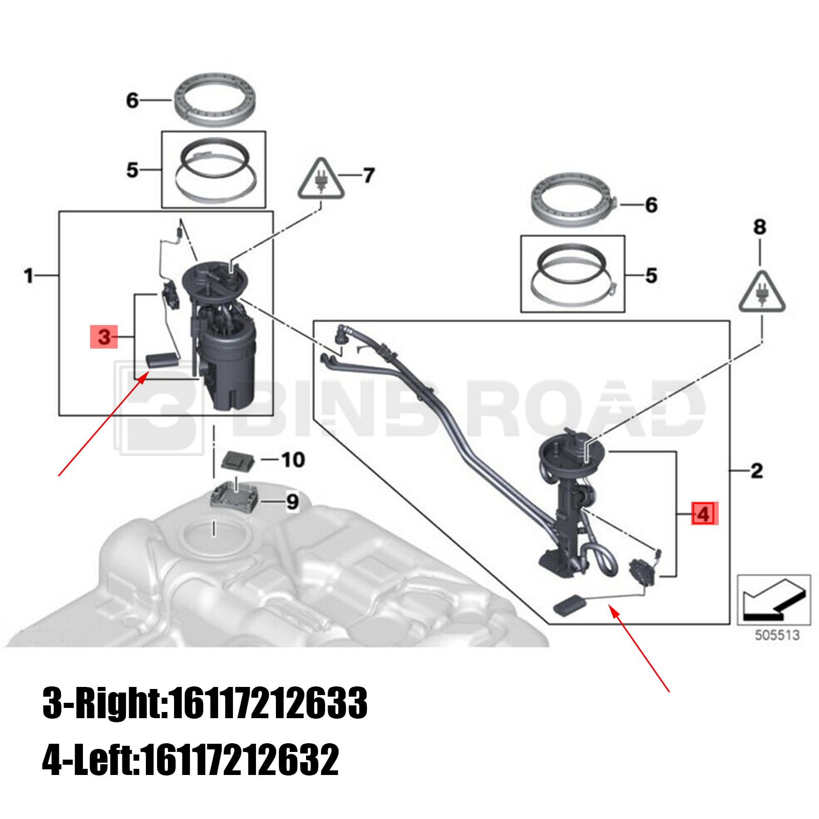 16117212632+16117212633 Fuel Tank Level Sensor