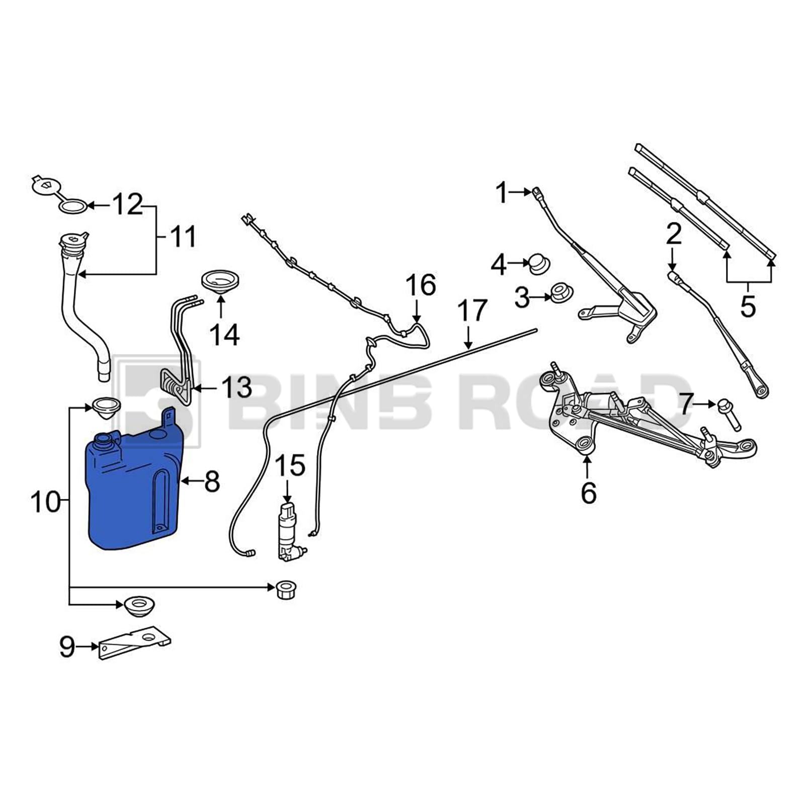 0008690100 Windshield Washer Container Washer Reservoir