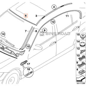 US 51317061967 Windshield Moulding Seal - Front Upper