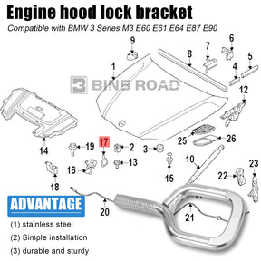 51237008756 Hood Catch Lock Bracket