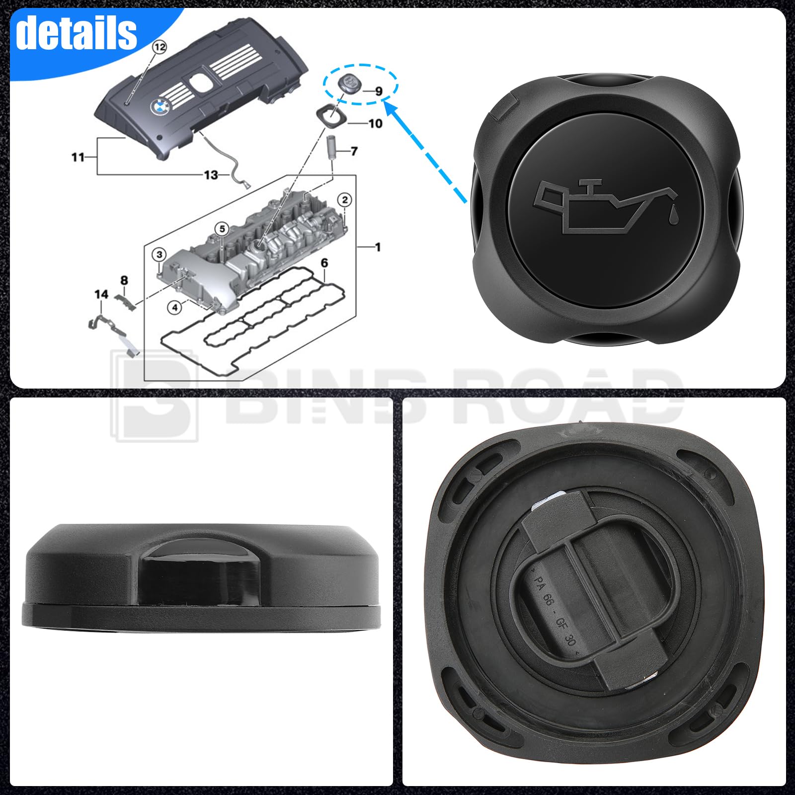 11127560482 Motoröl-Einfülldeckel 