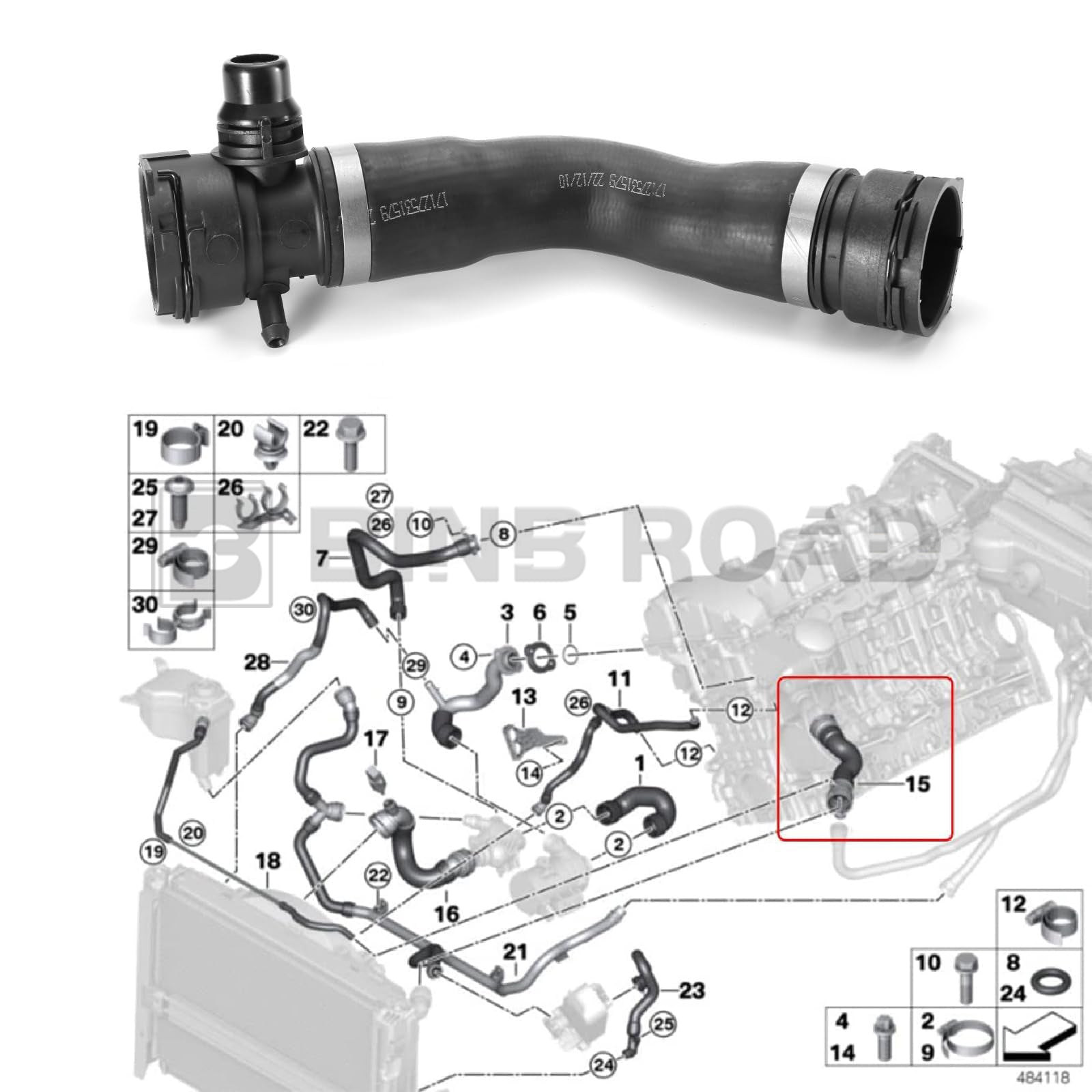 17127531579 Upper Radiator Coolant Hose