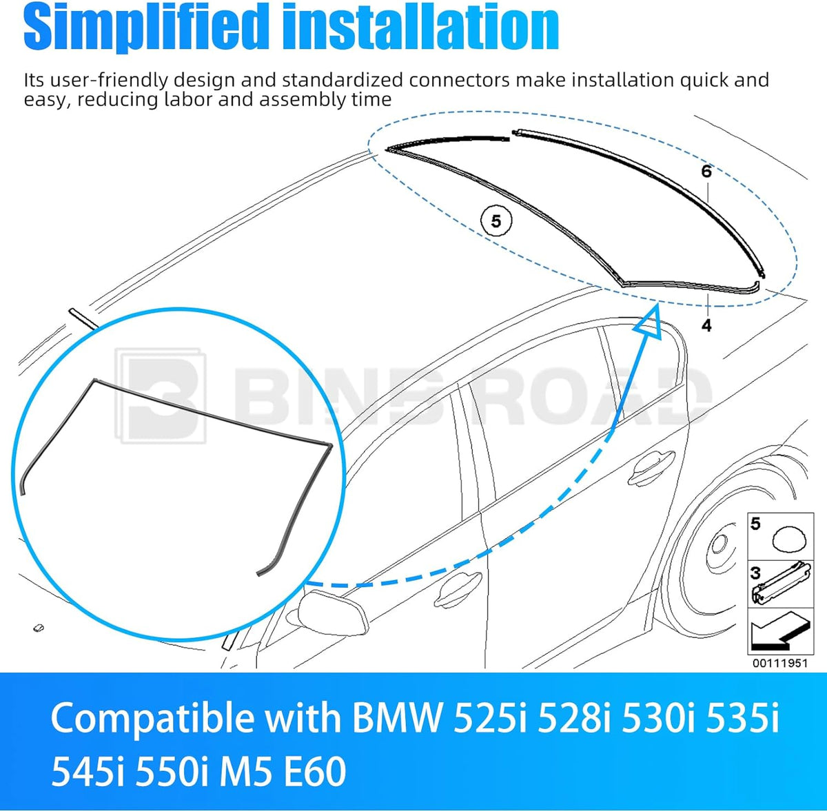 51317027916 Rear Windshield Seal Rubber