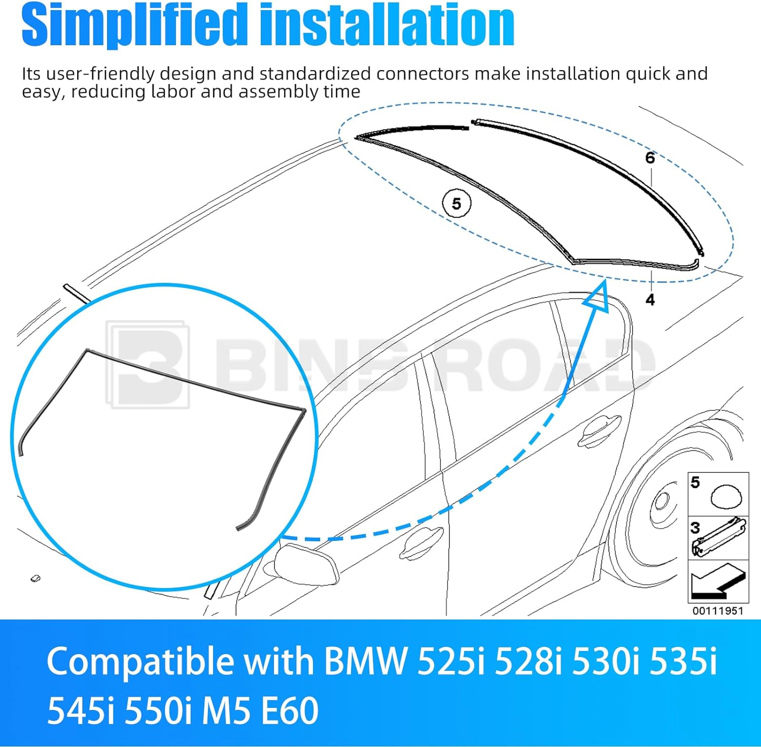 51317027916 Rear Windshield Seal Rubber