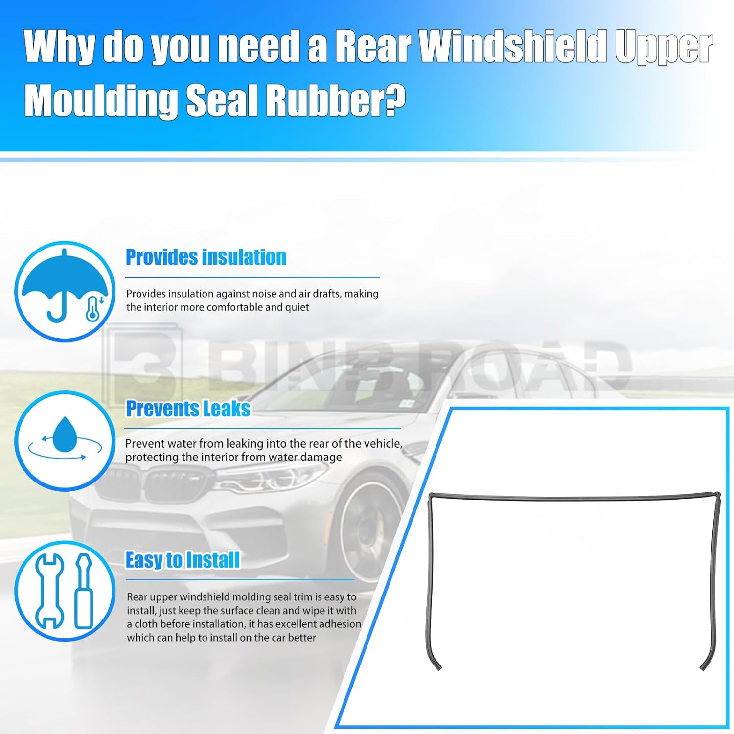 51317027916 Rear Windshield Seal Rubber