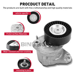 US 0039937296 + 2722000270 + 2722021419 + 2722020000 Engine Drive Belt Tensioner & Idler Pulley Belt