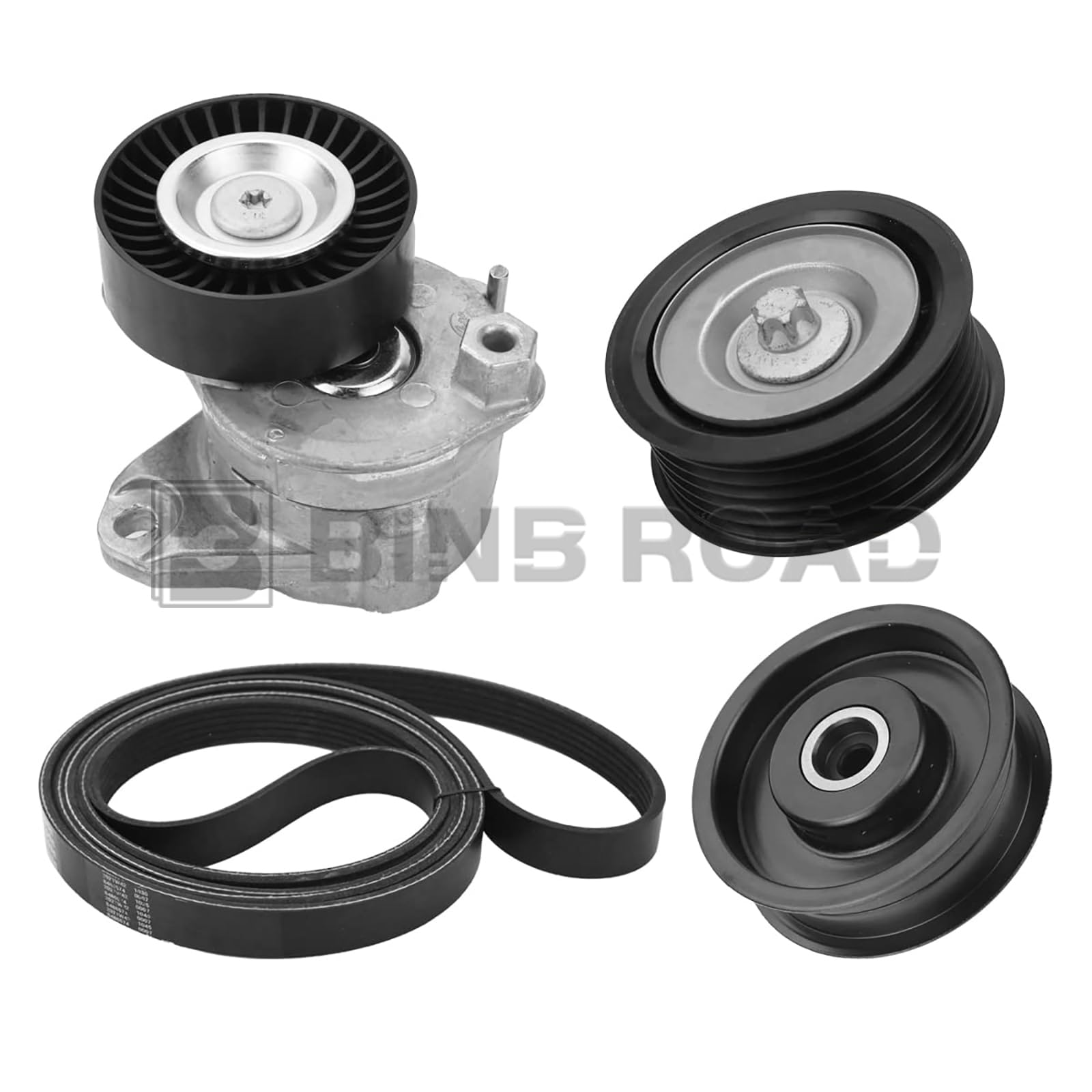 US 0039937296 + 2722000270 + 2722021419 + 2722020000 Engine Drive Belt Tensioner & Idler Pulley Belt