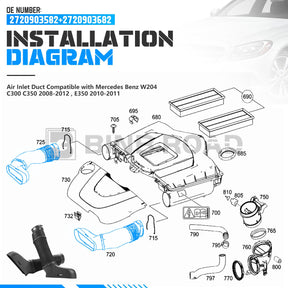 2720903582+2720903682 Air Intake Hose