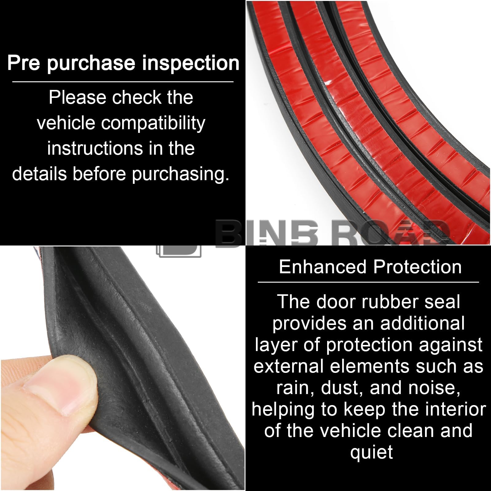 51767220382 Car Rubber Weather Stripping Rear Door Seal