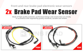 US LR045959 + LR033295 Front and Rear Brake Pad Wear Sensor