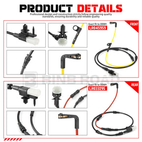 US LR045959 + LR033295 Front and Rear Brake Pad Wear Sensor