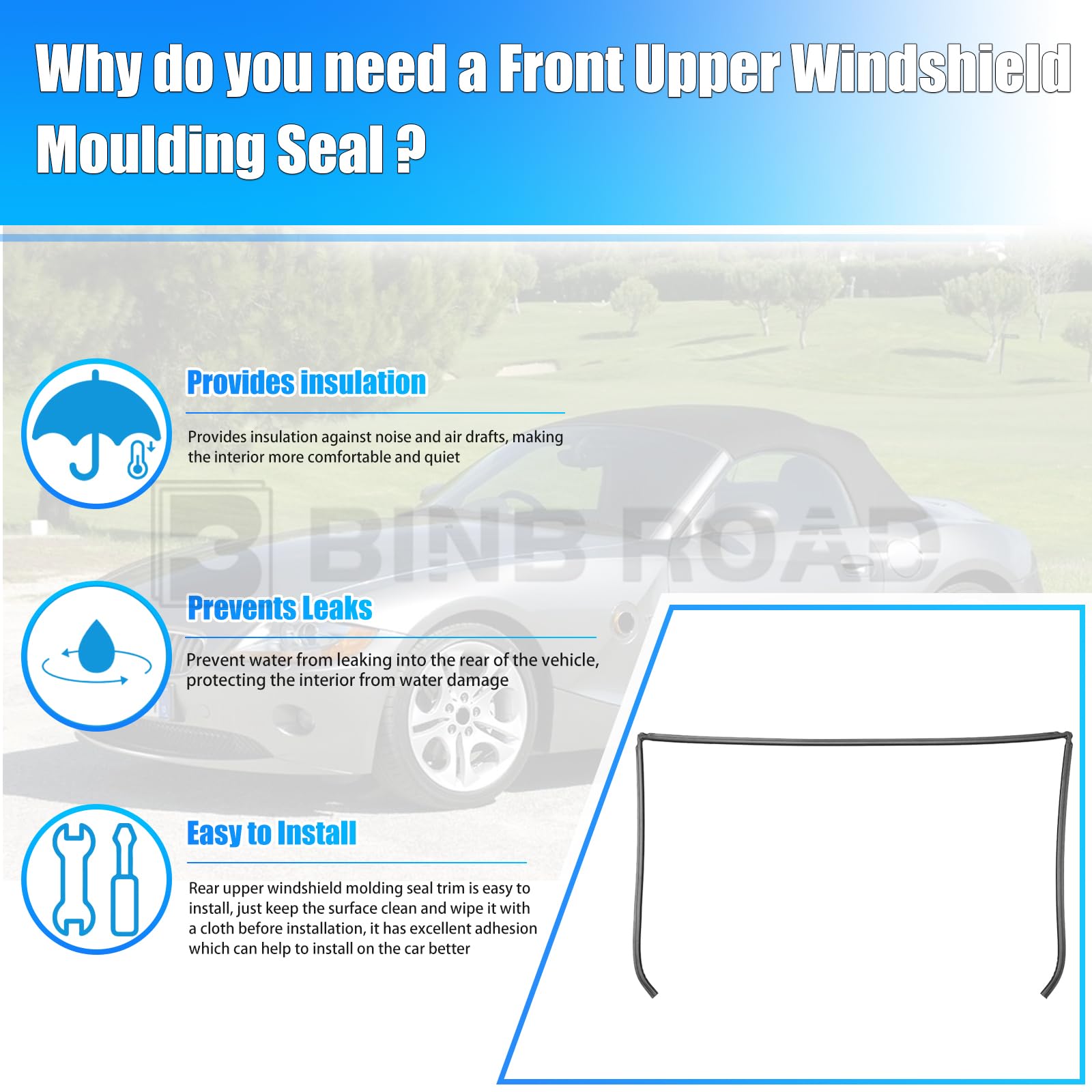 51317017021 Front Upper Windshield Molding Seal