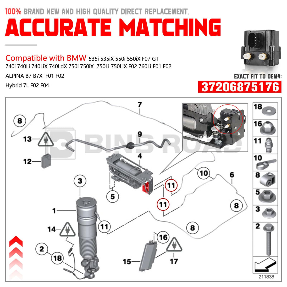 37206875176 Air Suspension Solenoid Valve